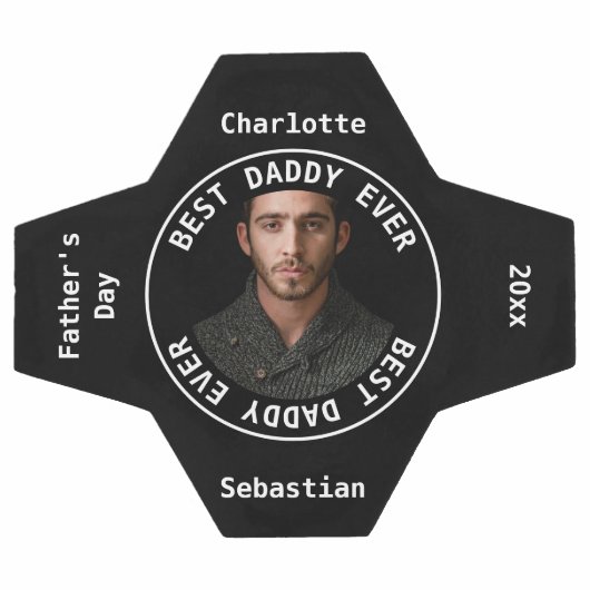 最高の父の日の写真パーソナライズされた サッカーボール (フラット)