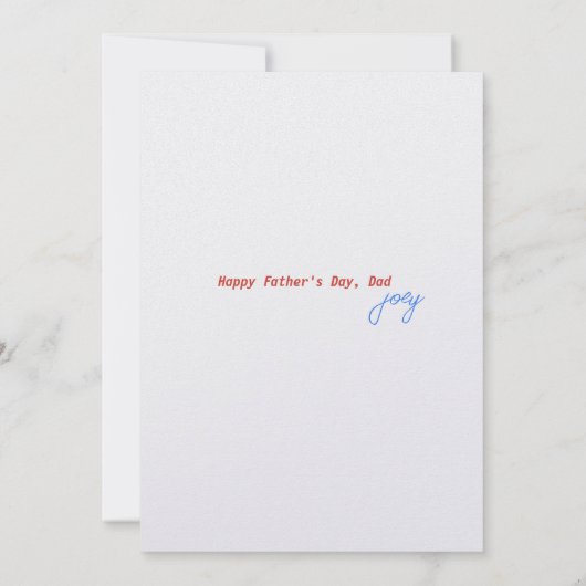最高の父の日カード, 個人名入れ父の日カード 招待状 (裏面)