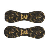 最高の父の日ギフト　ゴールドの葉の渦巻きカリグラフィー 野球ボール (パネル)