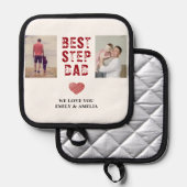 最高の父の日2写真コラージュ 鍋敷き (正面/裏面)