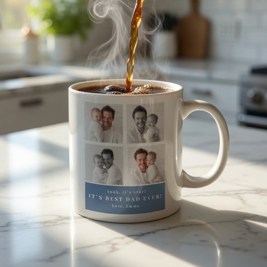 最高の父へ オリジナル 写真コラージュ コーヒーM コーヒーマグカップ