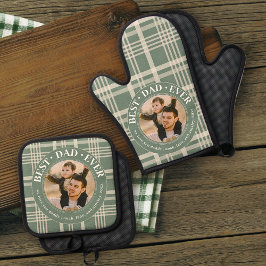 最高の父エバーカスタム家族フォトプライドパパ 鍋つかみ&鍋敷きセット