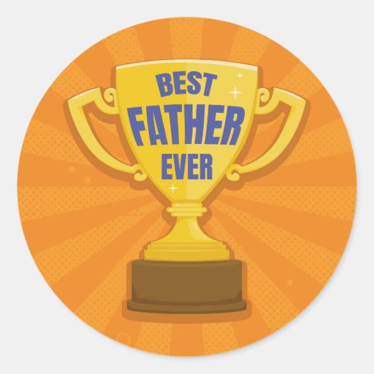 最高の父エバーレトロトロフィー杯パパカラフル ラウンドシール (正面)