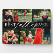 最高の父エレガントは五つの写真コラージュ黒 フォトプラーク (正面)