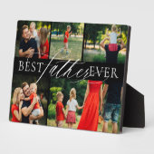 最高の父エレガントは五つの写真コラージュ黒 フォトプラーク (側面)