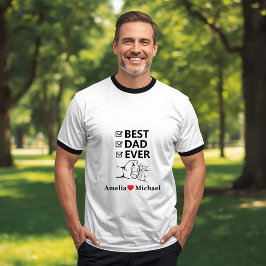 最高の父ギフト オリジナルプリント ベーシック リンガーTシャツ Tシャツ