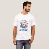 最高の父ゴルフ猫ハグ かわいいベクターデザイン_1 Tシャツ (正面フル)