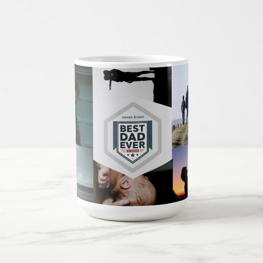 最高の父デザイン タイポグラフィ コーヒーマグカップ (中央)