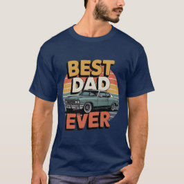最高の父レトロなビンテージ・ティールマッスルカー Tシャツ