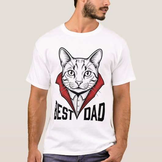 最高の父ヴァンパイア猫ビンテージ彫刻デザイン_1 Tシャツ (正面)