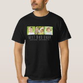 最高の父3枚の写真モダンなタイポグラフィ Tシャツ (正面)