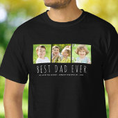 最高の父3枚の写真モダンなタイポグラフィ Tシャツ
