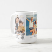 最高の父3枚の写真名前モダン コーヒーマグカップ (正面左)