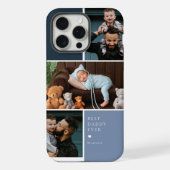 最高の父3枚フォトコラージュ iPhoneケース (裏面)