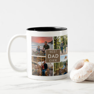 最高の父4枚フォトコラージュ オリジナル ツートーンマグカップ