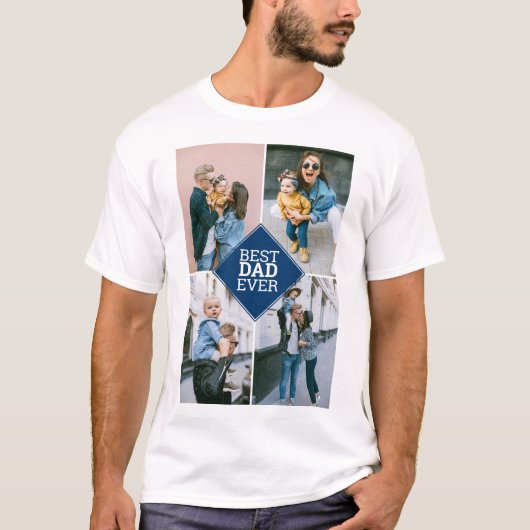 最高の父4枚写真モダンシンプル Tシャツ (正面)