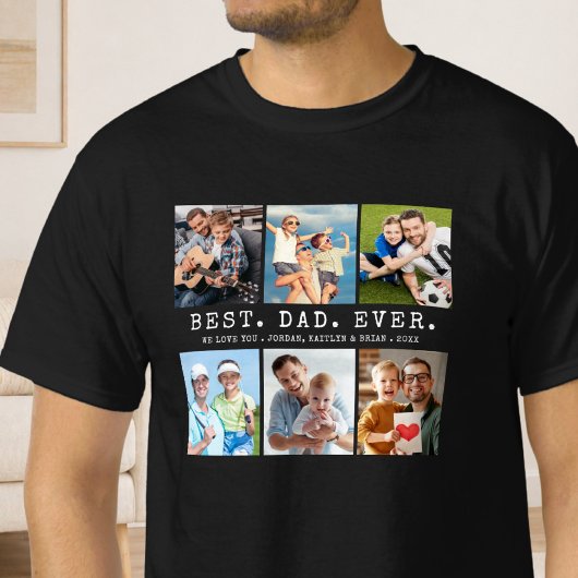 最高の父6枚フォトコラージュ Tシャツ