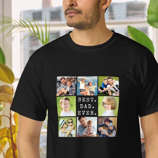 最高の父8枚フォトコラージュ Tシャツ