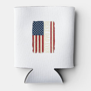 最高の父 アメリカ国旗 ヴィンテージ ベクターTシャツ_1 缶クーラー