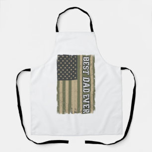 最高の父 アメリカ国旗 ヴィンテージ 父の日 Tシャツ_ エプロン
