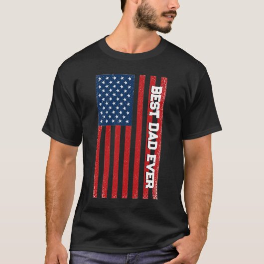 最高の父 アメリカ国旗 父の日 Tシャツ (正面)