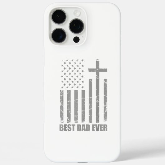 最高の父 キリスト教愛国者 アメリカ国旗 ビッグサイズ Case-Mate iPhoneケース (裏面)