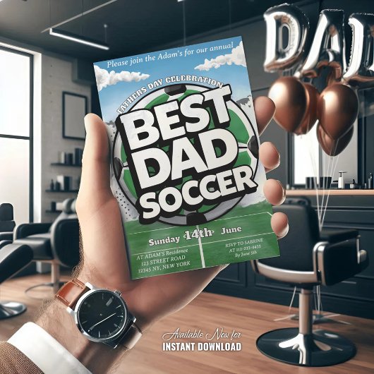 最高の父 サッカー グラフィティ 父の日 休日 招待状