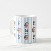 最高の父 ストライプ 赤ちゃん顔のカスタムフォト コーヒーマグカップ (正面左)