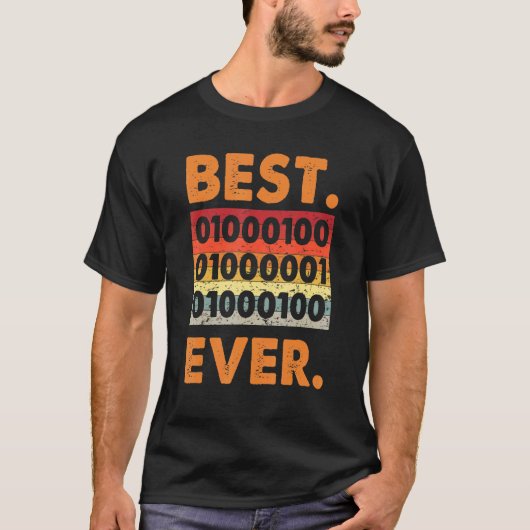 最高の父 バイナリコード コーダー 開発者 ソフトウェア Tシャツ (正面)