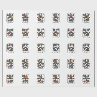 最高の父 ビンテージ ヒゲ ベクター 父の日 デザイン_1 ラッピングペーパー