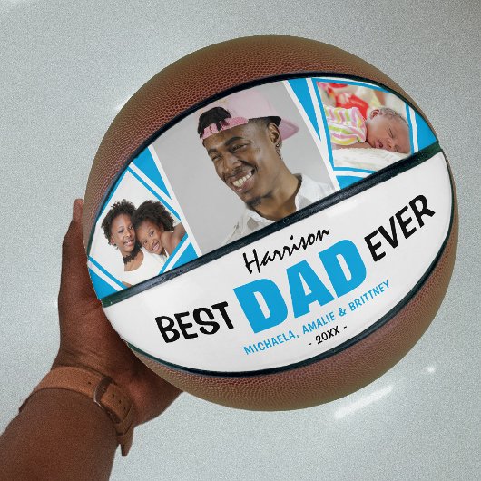 最高の父 'BEST DAD EVER' 写真と名前  バスケットボール