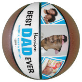 最高の父 'BEST DAD EVER' 写真と名前  バスケットボール (縦)