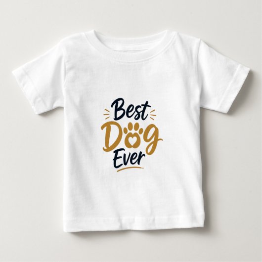 最高の犬がいるよ 面白い犬好きTシャツ ベビーTシャツ (正面)