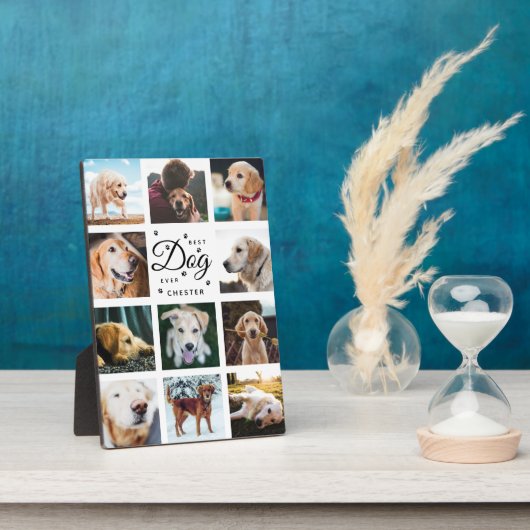 最高の犬が記念写真モダンコラージュ フォトプラーク (側面)