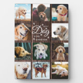 最高の犬が記念写真素朴コラージュ木材 フォトプラーク (正面)
