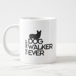 最高の犬のお散歩屋さん | かわいいコーギーのシルエット ジャンボコーヒーマグカップ