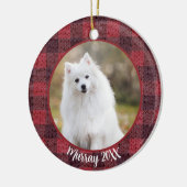 最高の犬のカスタム名クリスマス ペットギフト セラミックオーナメント (左)
