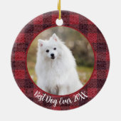 最高の犬のカスタム名クリスマス ペットギフト セラミックオーナメント (裏面)