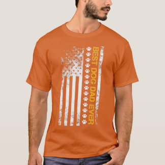 最高の犬のパパは常にアメリカ合衆国の国旗の贈り最高の物。 Tシャツ