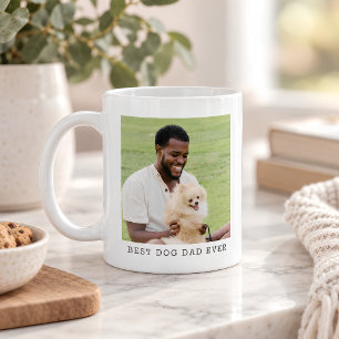 最高の犬のパパへ 思い出のフォトギフト コーヒーマグカップ