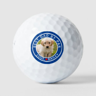 最高の犬のパパ写真Par Name Golf Ball ゴルフボール