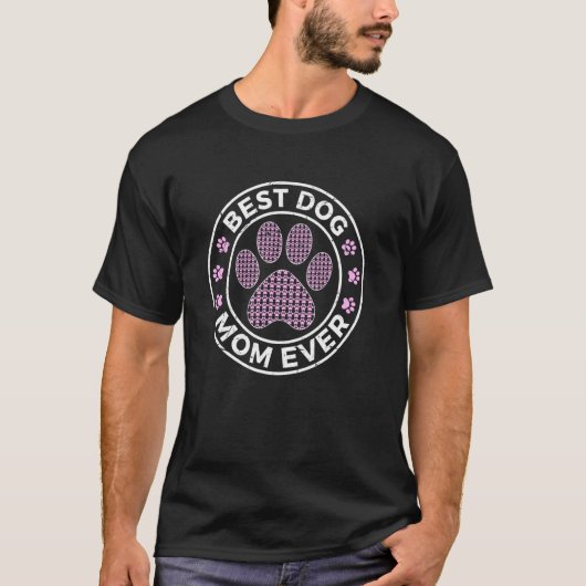 最高の犬のママだね 面白い 女性 犬の足 愛犬家 Tシャツ (正面)