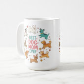 最高の犬のママギフトマグカップ コーヒーマグカップ (正面左)
