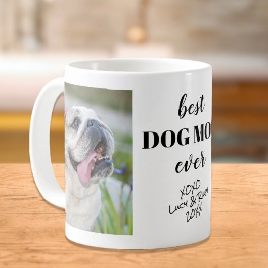 最高の犬のママフォトコーヒーマグカップ コーヒーマグカップ