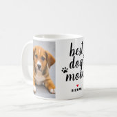 最高の犬のママ写真付きパウプリント コーヒーマグカップ (正面左)