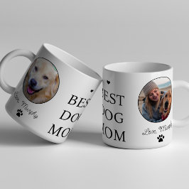最高の犬のママ2 写真 ペットの名前 名入れ コーヒーマグカップ
