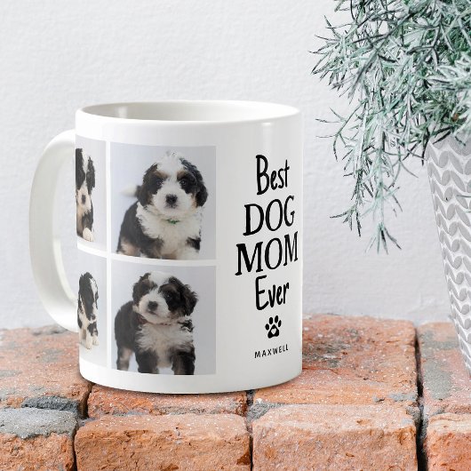 最高の犬のママ コラージュ写真 コーヒーマグカップ