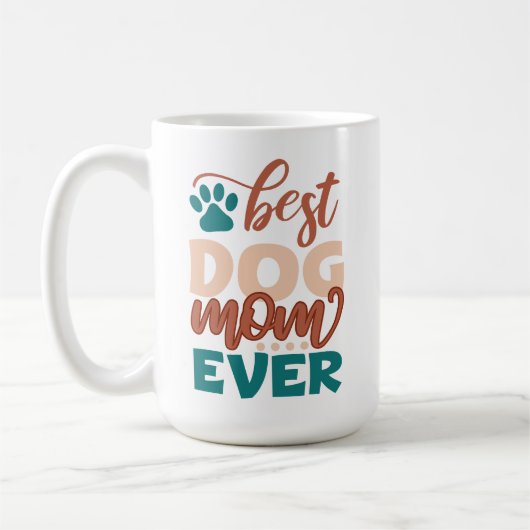 最高の犬のママ コーヒーマグカップ (左)