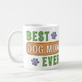最高の犬のママ コーヒーマグカップ (左)