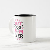最高の犬のママ コーヒーマグ ツートーンマグカップ (正面左)